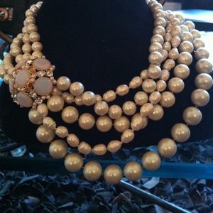 Multi strand Faux Pearl Necklace.